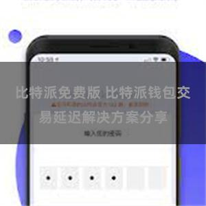 比特派免费版 比特派钱包交易延迟解决方案分享