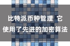 比特派币种管理 它使用了先进的加密算法